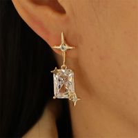 Fashion Star Alloy Inlay Rhinestones Women's Drop Earrings 1 Pair main image 2