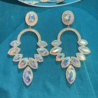 1 Pair Luxurious Geometric Inlay Alloy Rhinestones Drop Earrings sku image 4