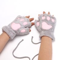 Women's Cute Paw Print Polyester Gloves main image 5
