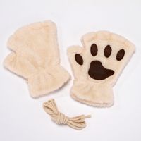 Women's Cute Paw Print Polyester Gloves main image 4
