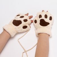 Women's Cute Paw Print Polyester Gloves main image 2