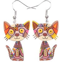 Fashion Cat Arylic Printing Women's Drop Earrings 1 Pair main image 3