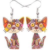 Fashion Cat Arylic Printing Women's Drop Earrings 1 Pair sku image 5