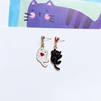 Cute Cat Alloy Enamel Women's Drop Earrings 1 Pair sku image 11