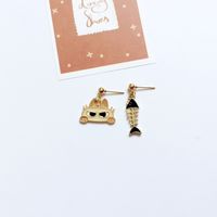 Cute Cat Alloy Enamel Women's Drop Earrings 1 Pair sku image 5