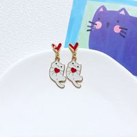 Cute Cat Alloy Enamel Women's Drop Earrings 1 Pair sku image 12