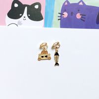 Cute Cat Alloy Enamel Women's Drop Earrings 1 Pair sku image 6