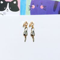 Cute Cat Alloy Enamel Women's Drop Earrings 1 Pair sku image 19