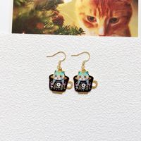 Cute Cat Metal Enamel Women's Drop Earrings 1 Pair sku image 24