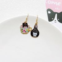 Cute Cat Metal Enamel Women's Drop Earrings 1 Pair sku image 4