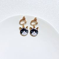 Cute Cat Metal Enamel Women's Drop Earrings 1 Pair sku image 19
