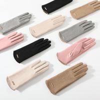 Women's Fashion Solid Color Velvet Polyester Gloves 1 Pair main image 2