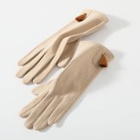 Frau Mode Einfarbig Samt Polyester Handschuhe 1 Paar sku image 2