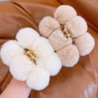 Cute Solid Color Rabbit Fur Hair Claws main image 5