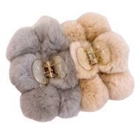 Cute Solid Color Rabbit Fur Hair Claws main image 4