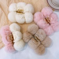 Cute Solid Color Rabbit Fur Hair Claws main image 3