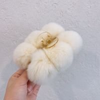 Cute Solid Color Rabbit Fur Hair Claws sku image 2