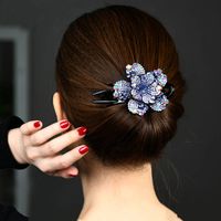 Fashion Flower Rhinestone Hair Clip main image 4