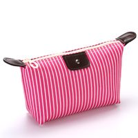 Women's Medium All Seasons Nylon Stripe Fashion Dumpling Shape Zipper Cosmetic Bag sku image 4