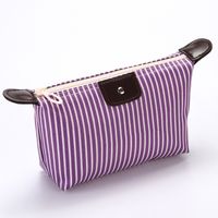 Women's Medium All Seasons Nylon Stripe Fashion Dumpling Shape Zipper Cosmetic Bag sku image 1