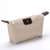Women's Medium All Seasons Nylon Stripe Fashion Dumpling Shape Zipper Cosmetic Bag sku image 6
