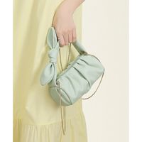 Women's Medium Autumn Pu Leather Solid Color Fashion Dumpling Shape Zipper Ruched Bag sku image 2