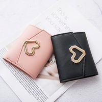 Women's Heart Shape Solid Color Pu Leather Magnetic Buckle Wallets main image 5