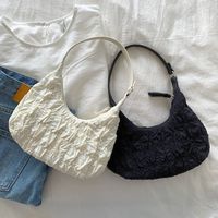 Women's Small Autumn Nylon Folds Fashion Square Zipper Underarm Bag main image 3