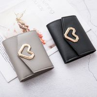 Women's Heart Shape Solid Color Pu Leather Magnetic Buckle Wallets main image 3
