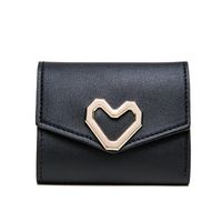 Women's Heart Shape Solid Color Pu Leather Magnetic Buckle Wallets sku image 2