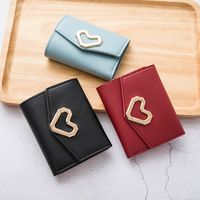 Women's Heart Shape Solid Color Pu Leather Magnetic Buckle Wallets main image 6