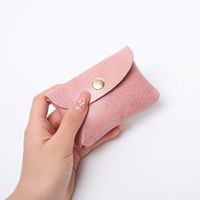 Women's Solid Color Pu Leather Magnetic Buckle Card Holders main image 3