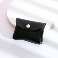 Women's Solid Color Pu Leather Magnetic Buckle Card Holders sku image 3