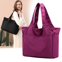 Women's Medium All Seasons Nylon Solid Color Basic Square Zipper Tote Bag main image 6