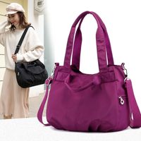 Women's Medium Spring Nylon Solid Color Basic Square Zipper Tote Bag main image 1