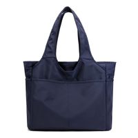 Women's Medium All Seasons Nylon Solid Color Basic Square Zipper Tote Bag sku image 3