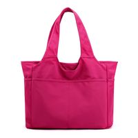 Women's Medium All Seasons Nylon Solid Color Basic Square Zipper Tote Bag sku image 5