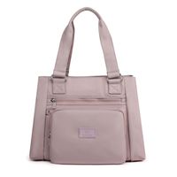 Women's Medium All Seasons Nylon Solid Color Basic Square Zipper Tote Bag sku image 5