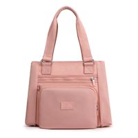 Women's Medium All Seasons Nylon Solid Color Basic Square Zipper Tote Bag sku image 4