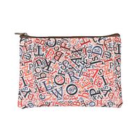Women's Medium Spring&summer Canvas Letter Fashion Square Zipper Cosmetic Bag sku image 1
