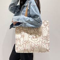 Women's Cute Animal Canvas Shopping Bags sku image 12