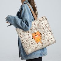 Women's Cute Animal Canvas Shopping Bags sku image 1