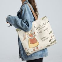 Women's Cute Animal Canvas Shopping Bags sku image 14