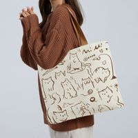 Women's Cute Animal Canvas Shopping Bags sku image 10