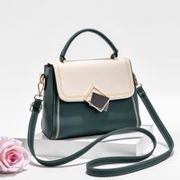 Women's Small Pu Leather Color Block Fashion Square Flip Cover Crossbody Bag main image 4