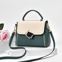 Women's Small Pu Leather Color Block Fashion Square Flip Cover Crossbody Bag sku image 5