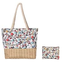 Women's Beach Flower Canvas Shopping Bags main image 4