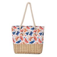 Women's Beach Flower Canvas Shopping Bags sku image 8