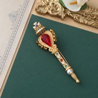 Retro Flower Alloy Inlay Artificial Gemstones Pearl Women's Brooches sku image 1