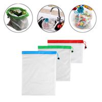 Patchwork Polyester Mesh Vegetable And Fruit Repeatable Drawstring Mesh Bag main image 2